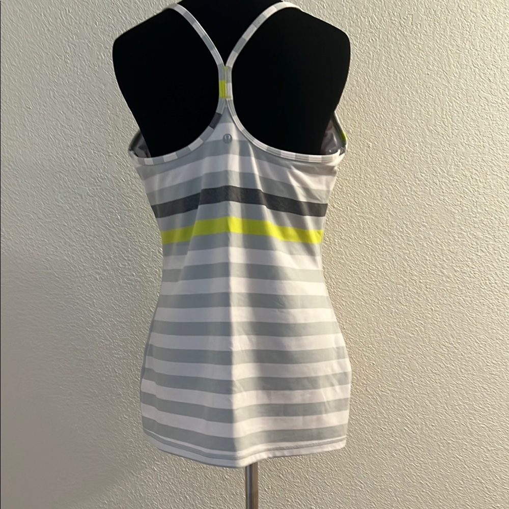 lululemon athletica Striped Tank Top - Gray, White, Yellow